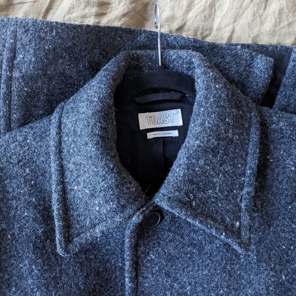 Toast Relaxed Wool Overcoat in Charcoal - Picture 4 of 9